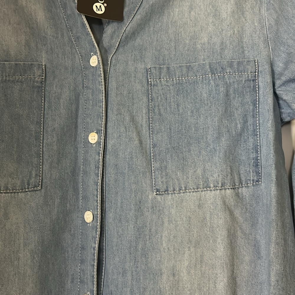 NWT Denim Fringe Hem Dress - Picture 4 of 6